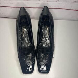 New Without Box J.Renee Black Patent Faux Alligator Block Heels Womens US size 5